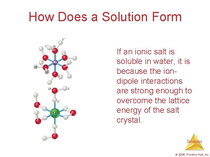 How Does a Solution Form If an ionic salt is soluble in water, it