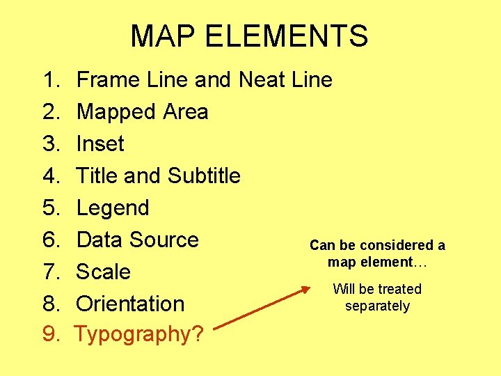 MAP ELEMENTS 1. 2. 3. 4. 5. 6. 7. 8. 9. Frame Line and MAP ELEMENTS 1. 2. 3. 4. 5. 6. 7. 8. 9. Frame Line and