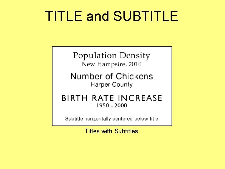 TITLE and SUBTITLE Titles with Subtitles TITLE and SUBTITLE Titles with Subtitles
