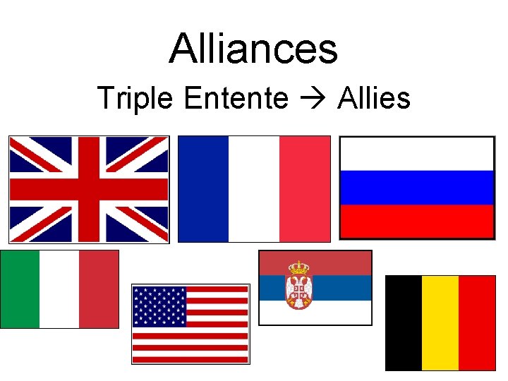 Alliances Triple Entente Allies 