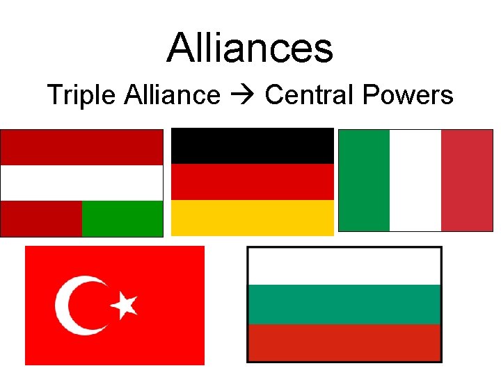 Alliances Triple Alliance Central Powers 