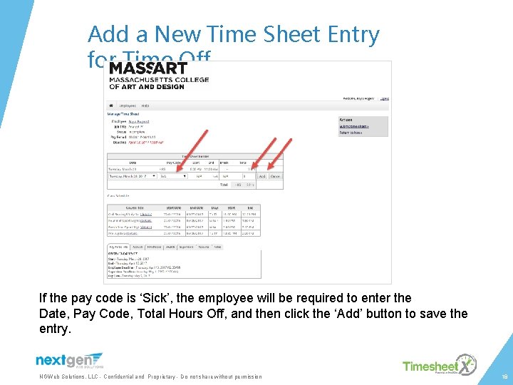 Add a New Time Sheet Entry for Time Off If the pay code is