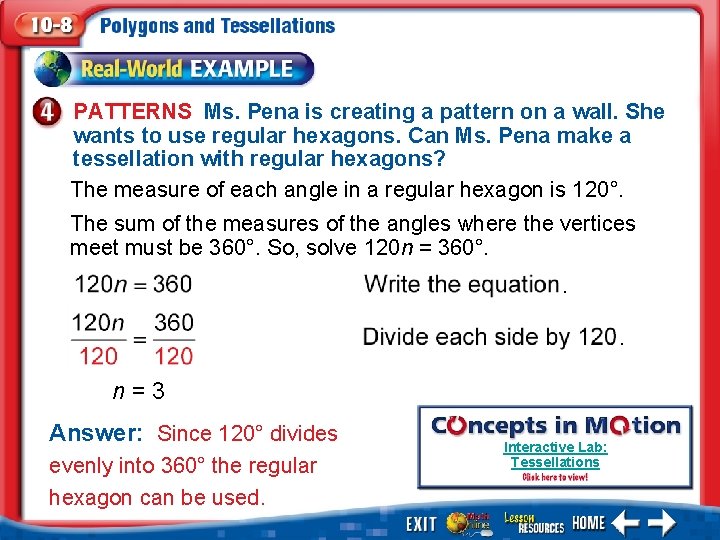 PATTERNS Ms. Pena is creating a pattern on a wall. She wants to use