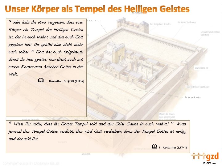 Unser Körper als Tempel des Heiligen Geistes 19 oder habt ihr etwa vergessen, dass