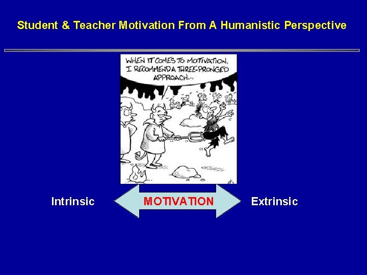 Student & Teacher Motivation From A Humanistic Perspective Intrinsic MOTIVATION Extrinsic Student & Teacher Motivation From A Humanistic Perspective Intrinsic MOTIVATION Extrinsic