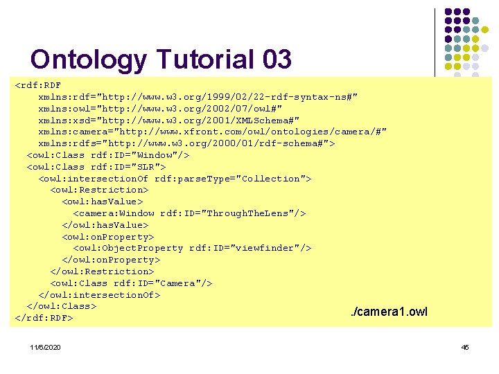 Ontology Tutorial 03 <rdf: RDF xmlns: rdf="http: //www. w 3. org/1999/02/22 -rdf-syntax-ns#" xmlns: owl="http: