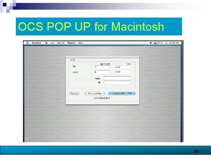 OCS POP UP for Macintosh 26 