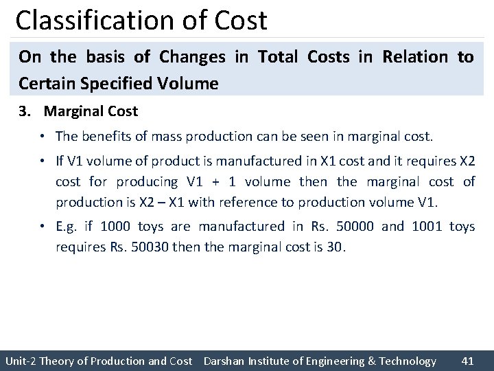 Classification of Cost On the basis of Changes in Total Costs in Relation to