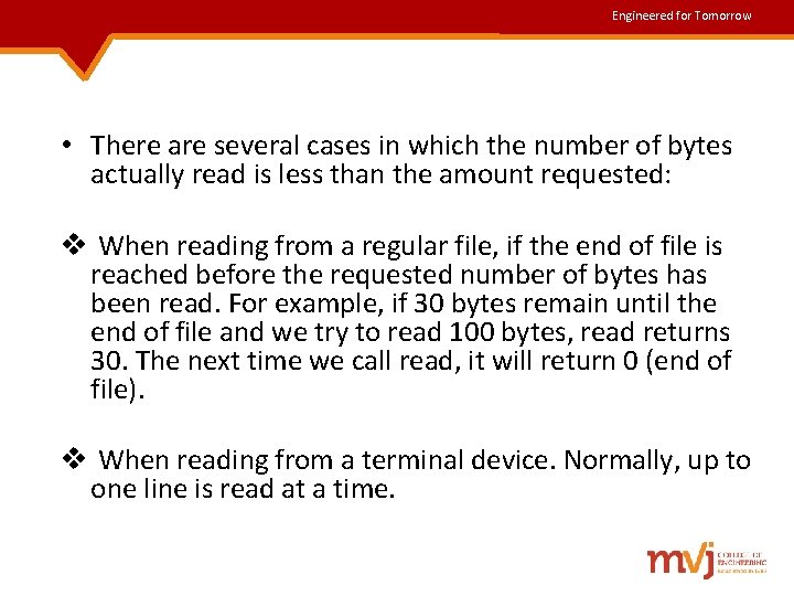 Engineered for Tomorrow • There are several cases in which the number of bytes Engineered for Tomorrow • There are several cases in which the number of bytes