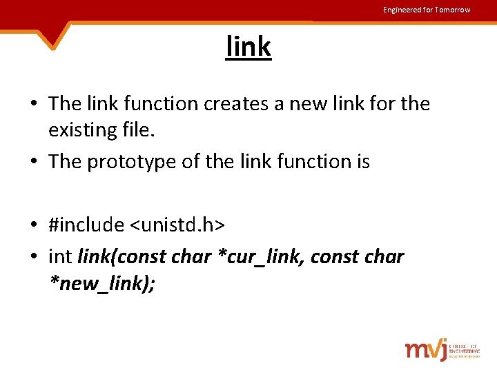 Engineered for Tomorrow link • The link function creates a new link for the Engineered for Tomorrow link • The link function creates a new link for the