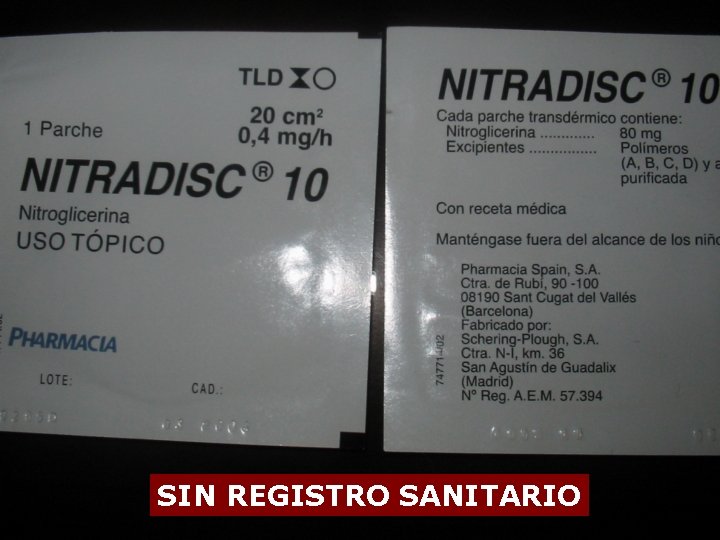 SIN REGISTRO SANITARIO 