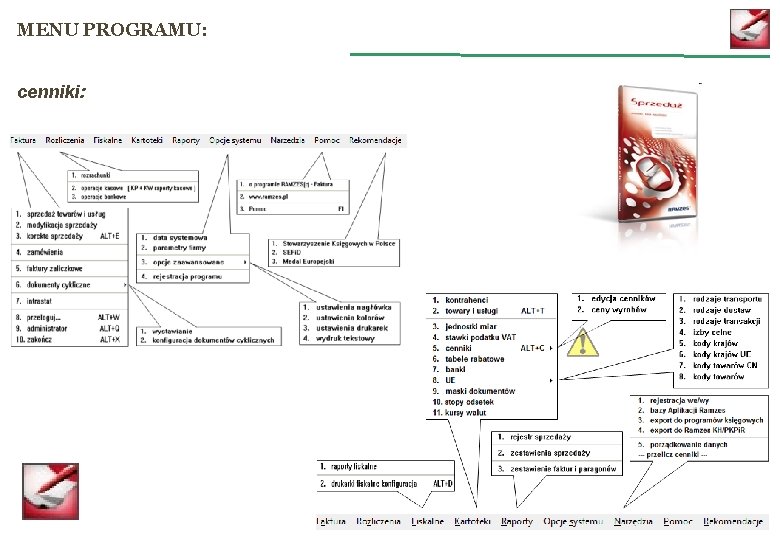 MENU PROGRAMU: cenniki: 