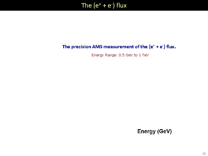 The (e+ + e-) flux The precision AMS measurement of the (e+ + e-)