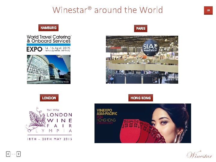 Winestar® around the World HAMBURG PARIS LONDON HONG KONG 10 