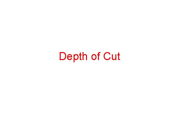 Depth of Cut 