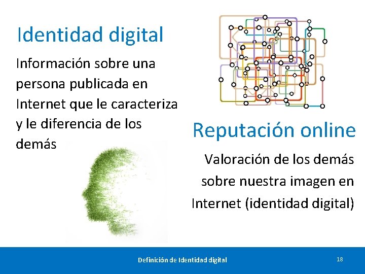 Identidad digital Información sobre una persona publicada en Internet que le caracteriza y le