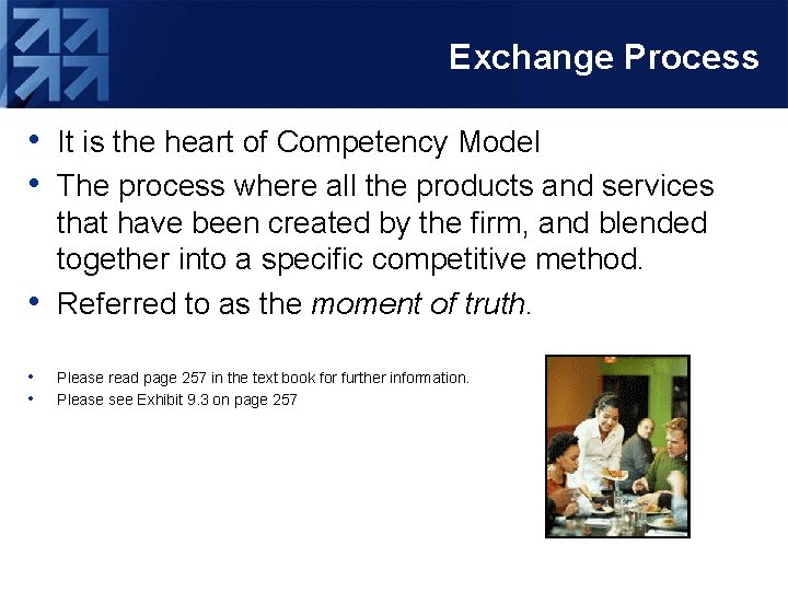 Exchange Process • It is the heart of Competency Model • The process where