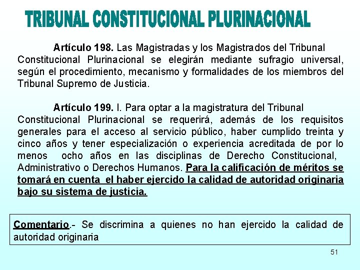 Artículo 198. Las Magistradas y los Magistrados del Tribunal Constitucional Plurinacional se elegirán mediante