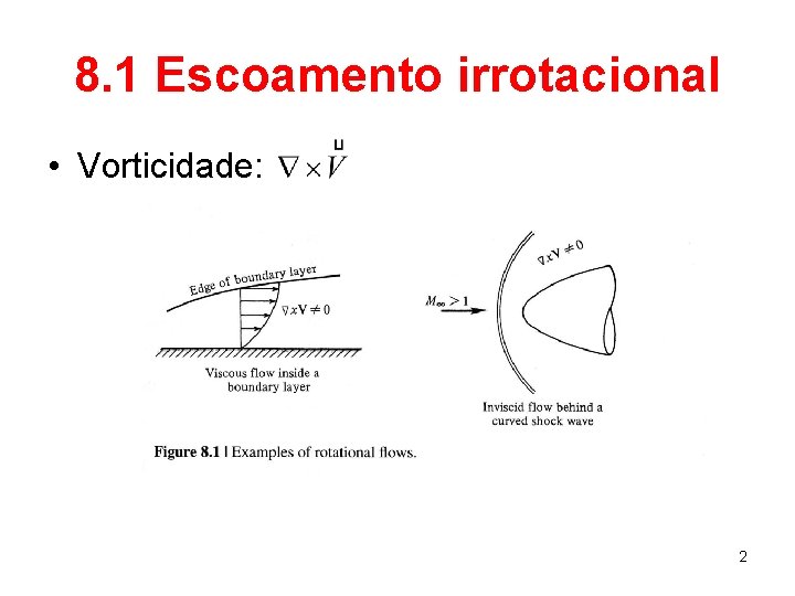 8. 1 Escoamento irrotacional • Vorticidade: 2 