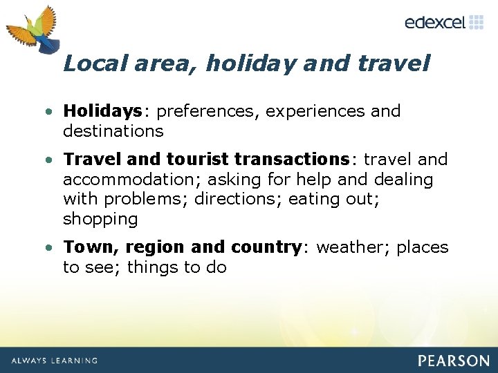 Click to Local area, editholiday Master and titletravel style • Holidays: preferences, experiences and