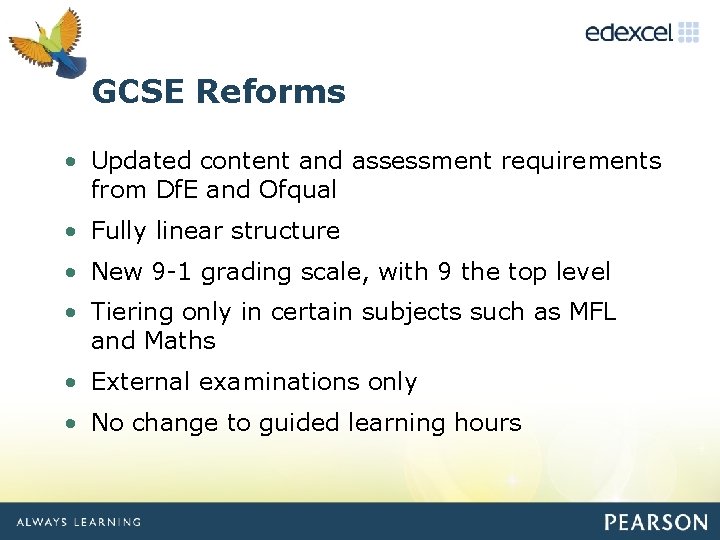 Click to GCSE Reforms edit Master title style • Updated content and assessment requirements