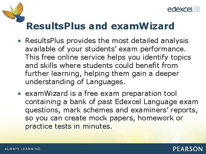 Click to edit and Results. Plus Master exam. Wizard title style • Results. Plus