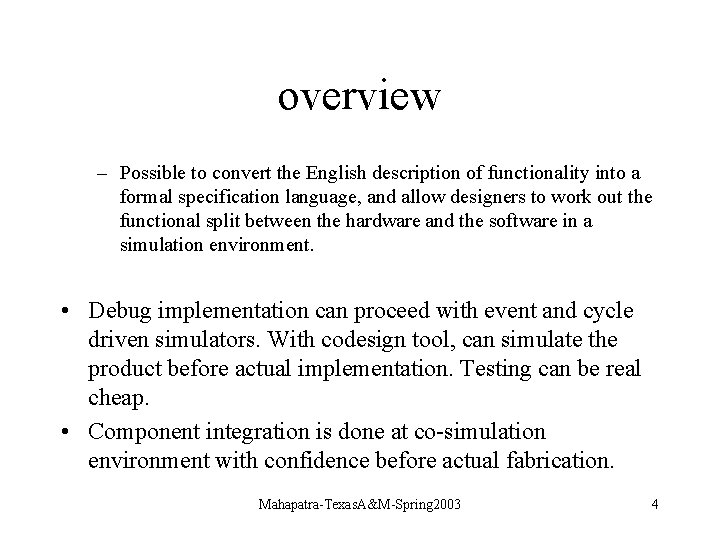 overview – Possible to convert the English description of functionality into a formal specification