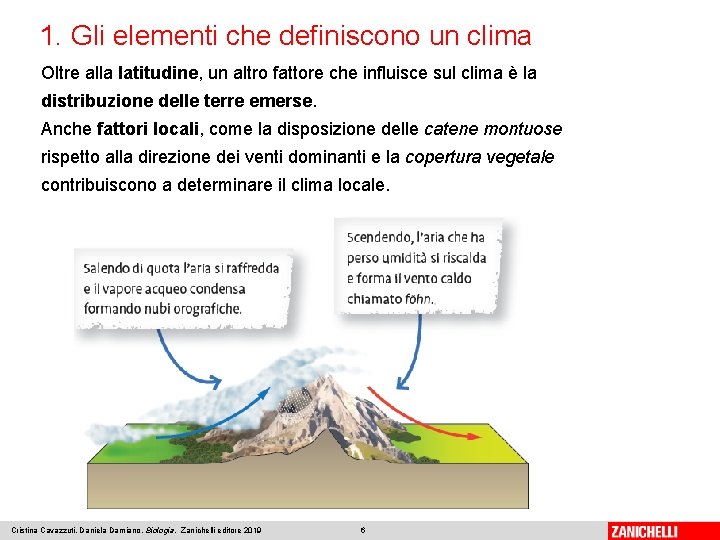 1. Gli elementi che definiscono un clima Oltre alla latitudine, un altro fattore che