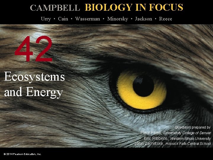 CAMPBELL BIOLOGY IN FOCUS Urry • Cain • Wasserman • Minorsky • Jackson •