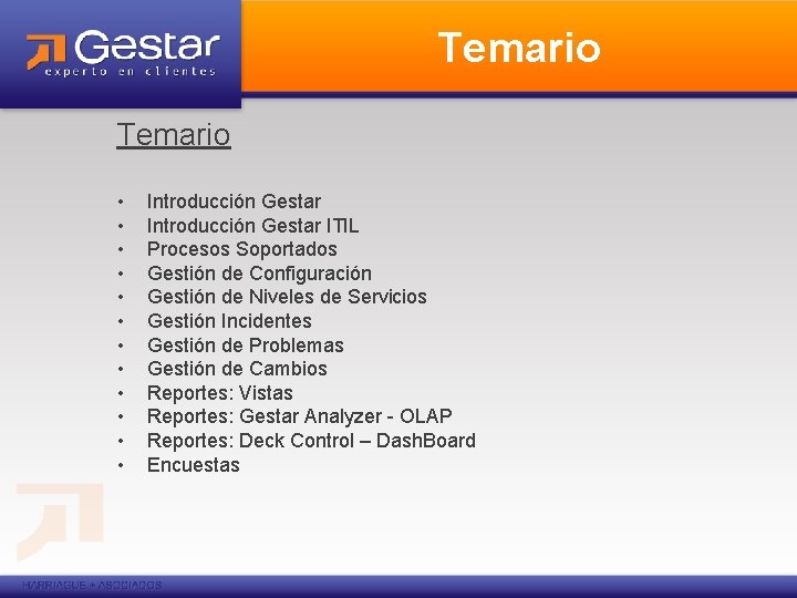 Temario • • • Introducción Gestar ITIL Procesos Soportados Gestión de Configuración Gestión de