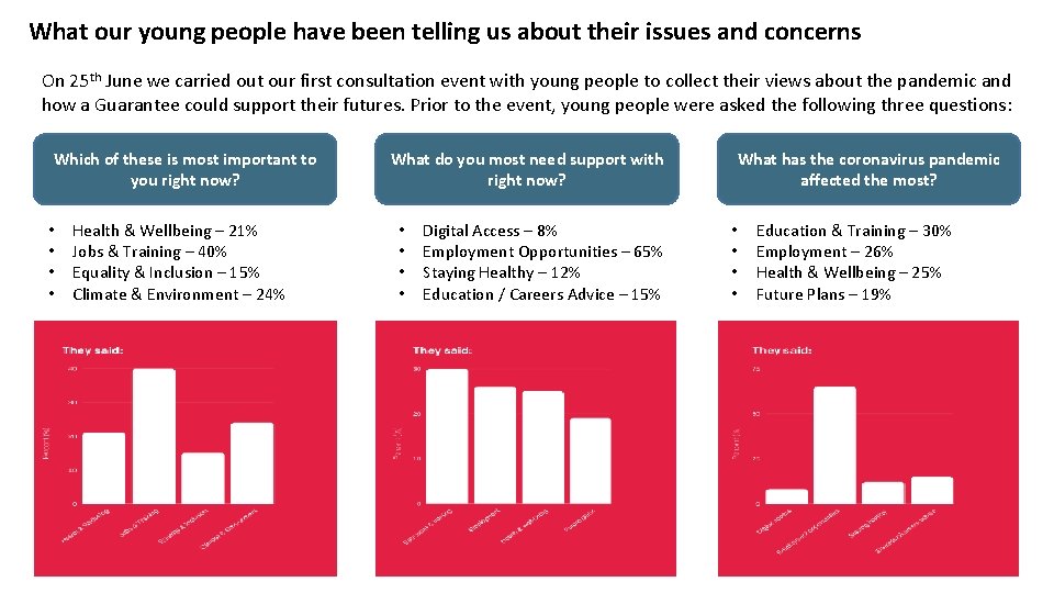 What our young people have been telling us about their issues and concerns On