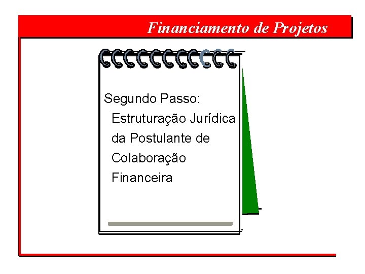  Financiamento de Projetos Segundo Passo: Estruturação Jurídica da Postulante de Colaboração Financeira 