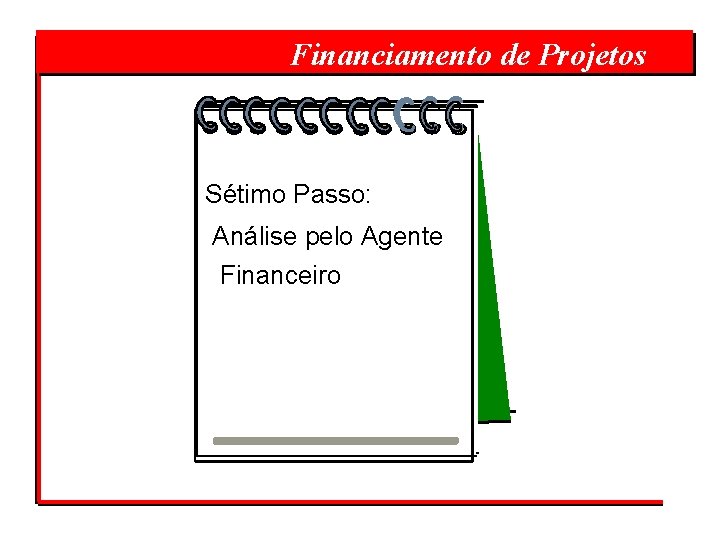  Financiamento de Projetos Sétimo Passo: Análise pelo Agente Financeiro 