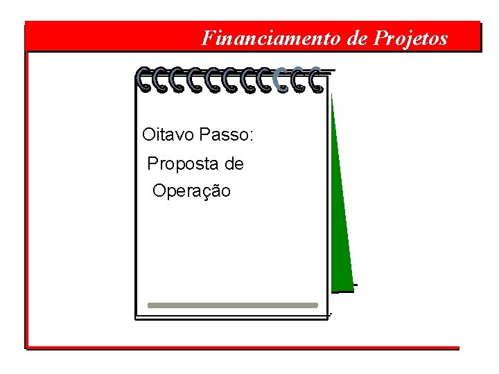  Financiamento de Projetos Oitavo Passo: Proposta de Operação 