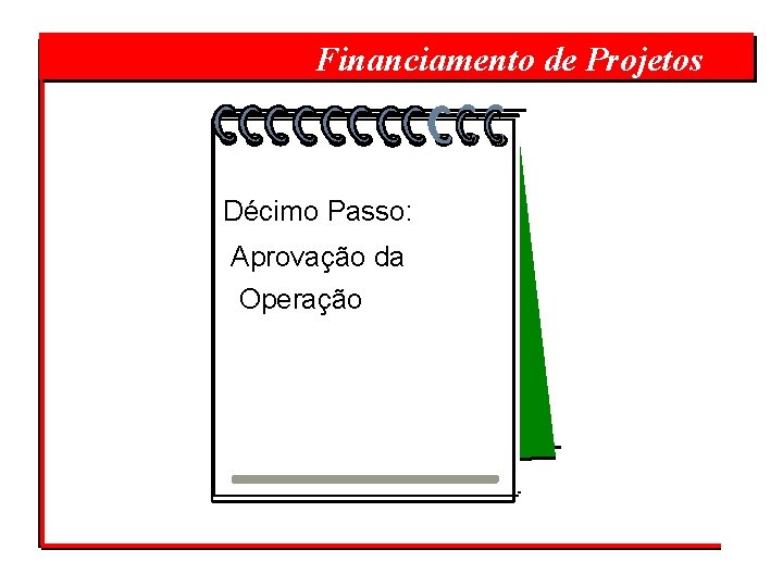  Financiamento de Projetos Décimo Passo: Aprovação da Operação 