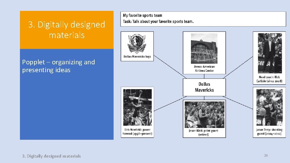 3. Digitally designed materials Popplet – organizing and presenting ideas 3. Digitally designed materials