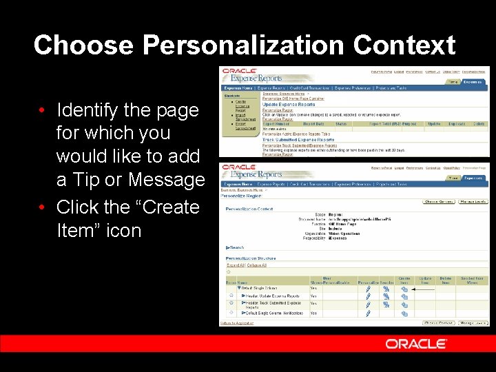 Choose Personalization Context • Identify the page for which you would like to add