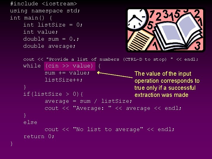 #include <iostream> using namespace std; int main() { int list. Size = 0; int