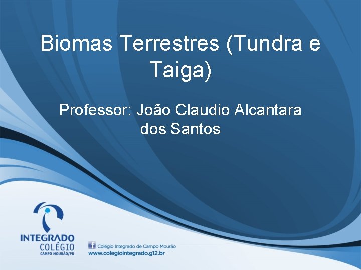 Biomas Terrestres (Tundra e Taiga) Professor: João Claudio Alcantara dos Santos 