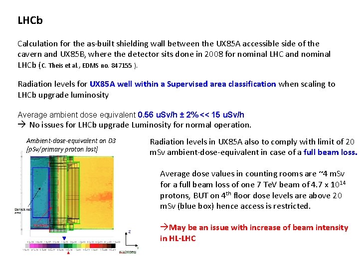 LHCb Calculation for the as-built shielding wall between the UX 85 A accessible side