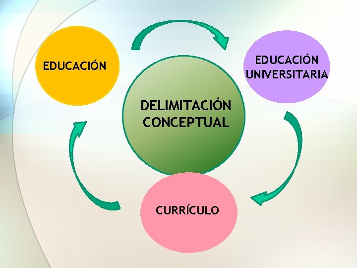 EDUCACIÓN UNIVERSITARIA EDUCACIÓN DELIMITACIÓN CONCEPTUAL CURRÍCULO 