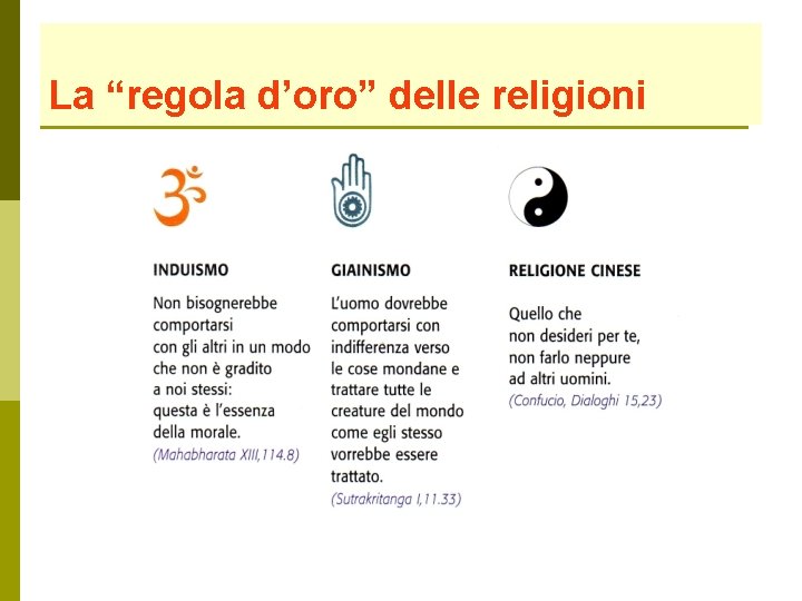 La “regola d’oro” delle religioni 