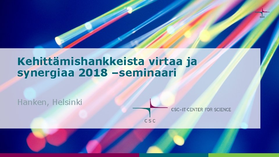 Kehittämishankkeista virtaa ja synergiaa 2018 –seminaari Hanken, Helsinki 