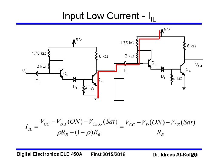 Input Low Current - IIL 5 V 5 V 1. 75 k. W 6