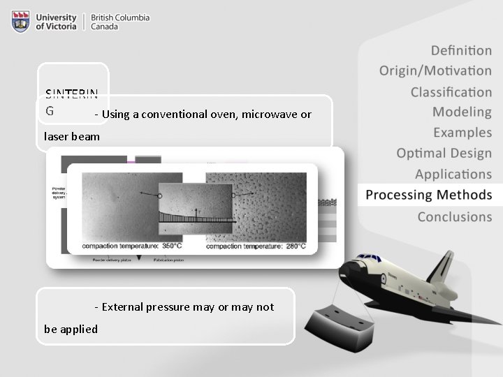 SINTERIN G - Using a conventional oven, microwave or laser beam - External pressure