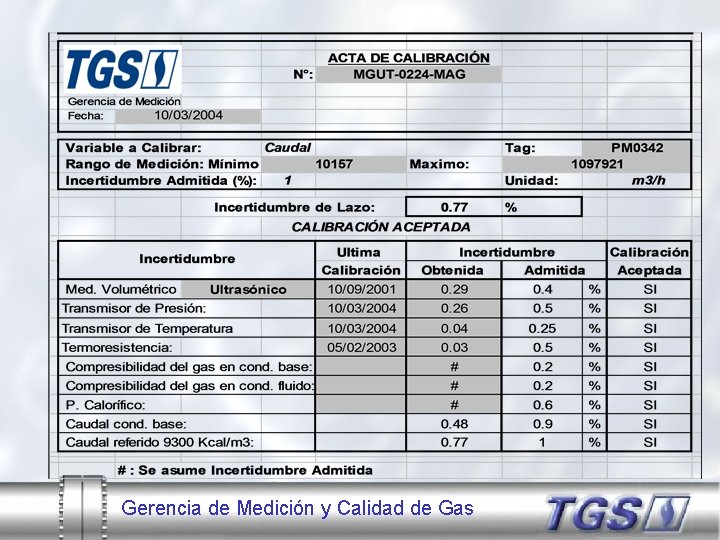 Gerencia de Medición y Calidad de Gas 