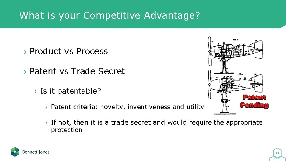 What is your Competitive Advantage? Product vs Process Patent vs Trade Secret Is it