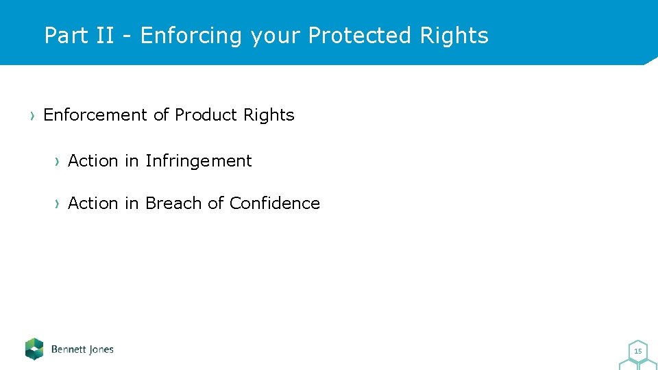 Part II - Enforcing your Protected Rights Enforcement of Product Rights Action in Infringement