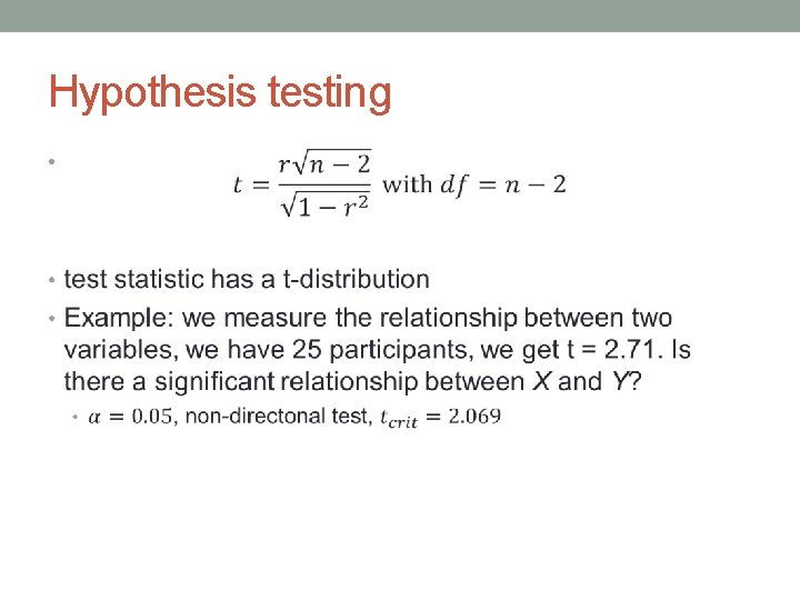 Hypothesis testing • 