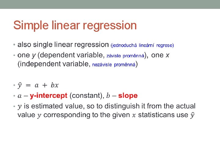 Simple linear regression • 